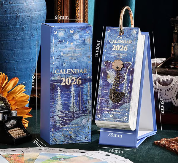 🎨 2026 Vintage European Style Oil Painting Flip Calendar