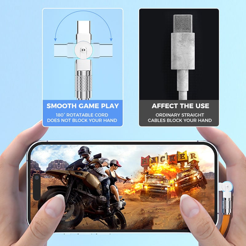 š„120W 3 in 1 Rotating Elbow Fast Charging Data Cableā”