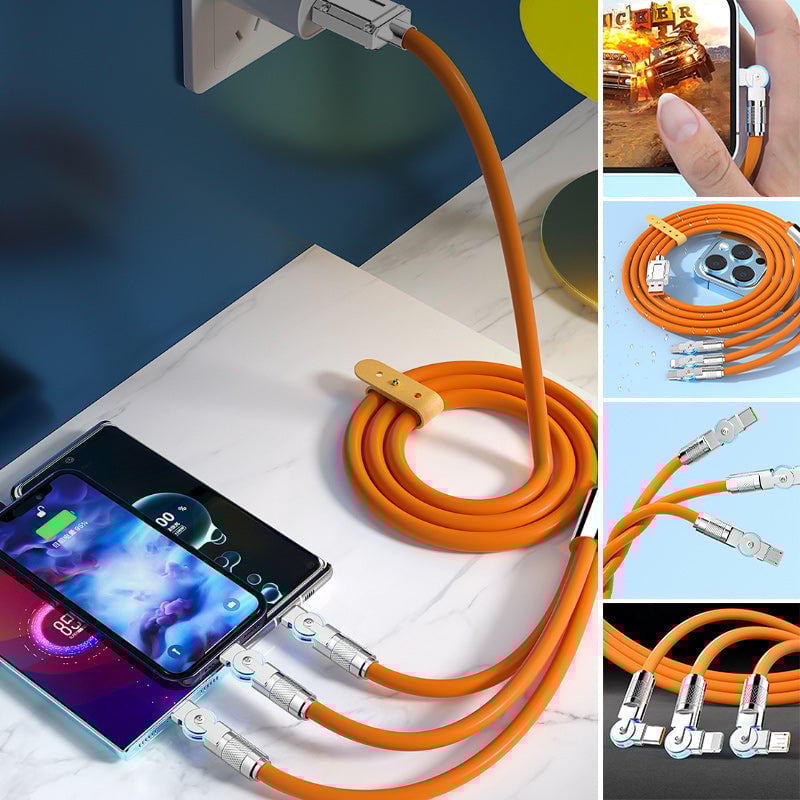 š„120W 3 in 1 Rotating Elbow Fast Charging Data Cableā”