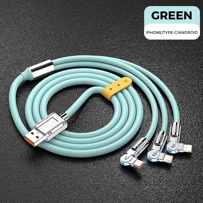 š„120W 3 in 1 Rotating Elbow Fast Charging Data Cableā”