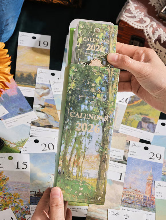 🎨 2026 Vintage European Style Oil Painting Flip Calendar