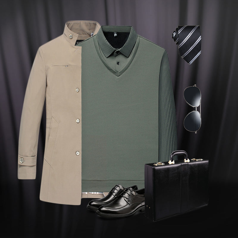 🎁 Hot Sale 49% OFF 🔥Striped Lapel Fake Two-Piece Shirt