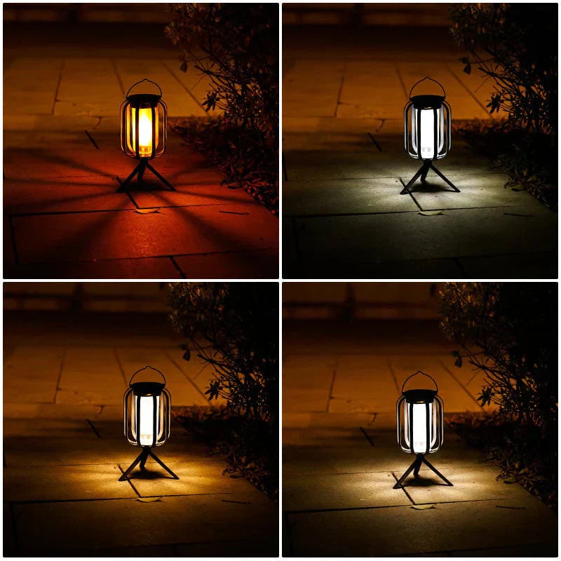 🔥Hot Sale 50% OFF🔥 Solar Lantern Outdoor Light with 4 Modes - USB Recharge Backup, Powerbank Function, Collapsible & Lightweight for Camping ⛺️