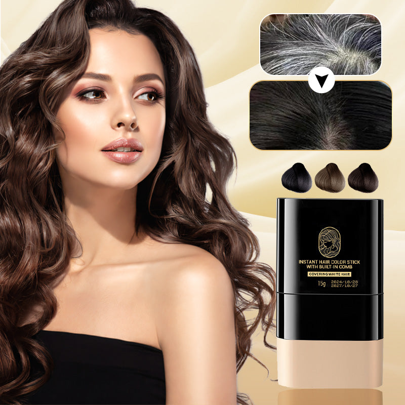 💇♀️✨ Instant Hair Color Stick with Built-In Comb – Quick Gray Root Touch-Up Pen, Non-Sticky, Sweat-Resistant & Washable Temporary Hair Dye!