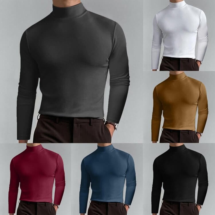 🔥 55% OFF! Ultimate Comfort Men's High Neck T-Shirt – Stretch, Breathable, Slim Fit for Gym & Daily Wear!