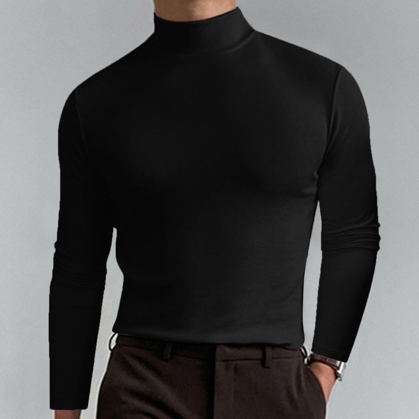 🔥 55% OFF! Ultimate Comfort Men's High Neck T-Shirt – Stretch, Breathable, Slim Fit for Gym & Daily Wear!