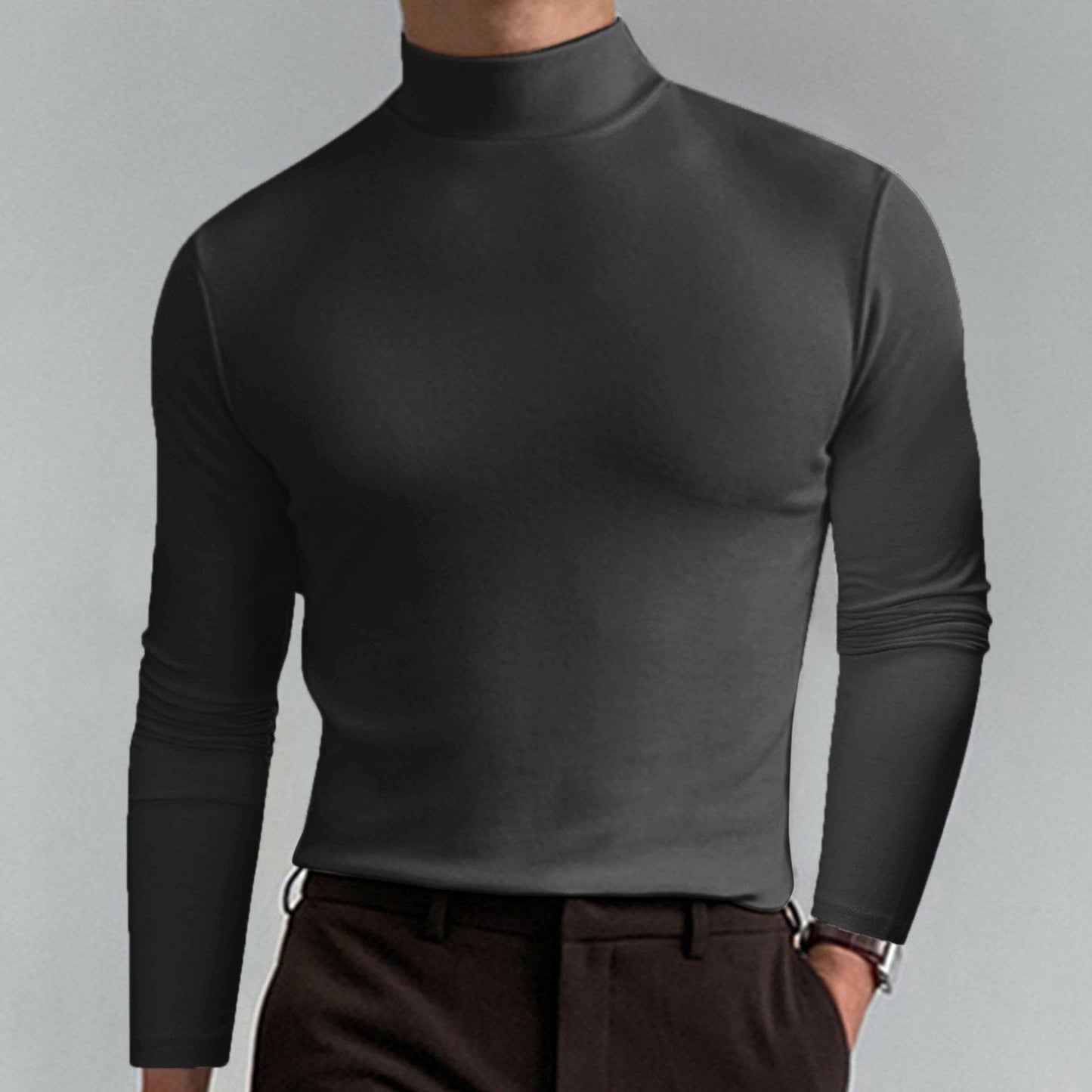 🔥 55% OFF! Ultimate Comfort Men's High Neck T-Shirt – Stretch, Breathable, Slim Fit for Gym & Daily Wear!