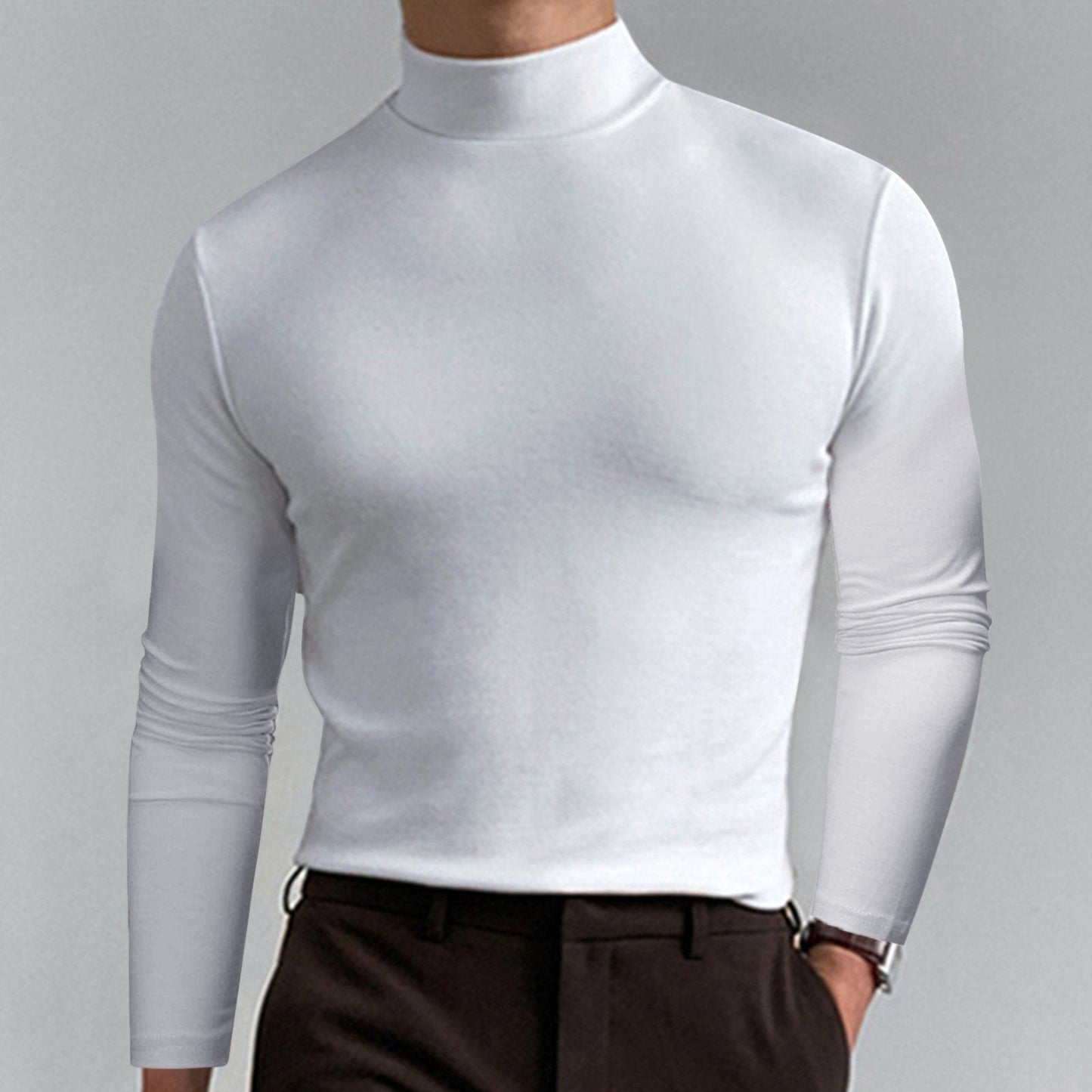 🔥 55% OFF! Ultimate Comfort Men's High Neck T-Shirt – Stretch, Breathable, Slim Fit for Gym & Daily Wear!