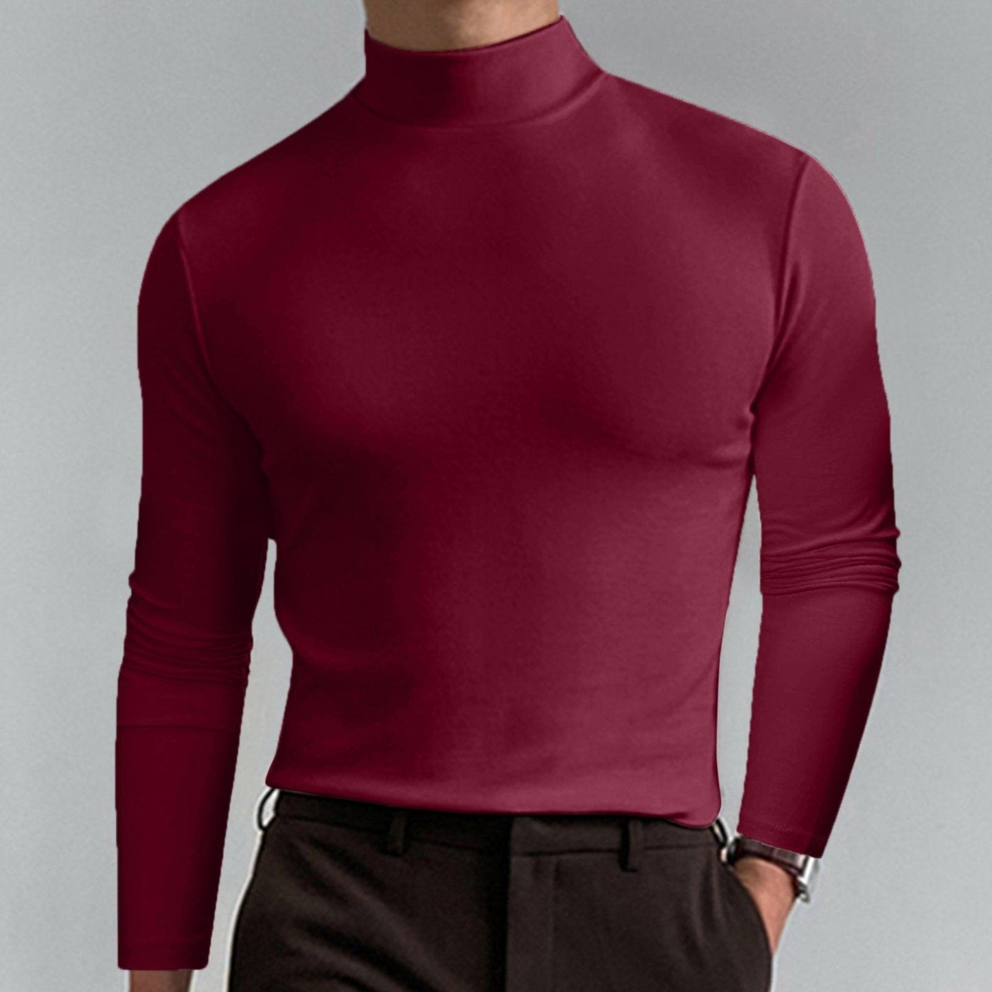 🔥 55% OFF! Ultimate Comfort Men's High Neck T-Shirt – Stretch, Breathable, Slim Fit for Gym & Daily Wear!