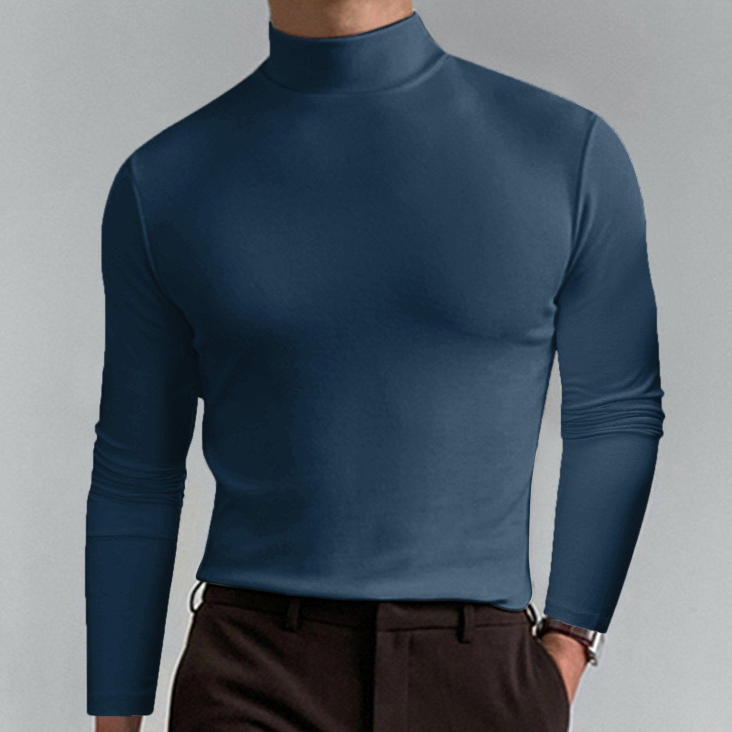 🔥 55% OFF! Ultimate Comfort Men's High Neck T-Shirt – Stretch, Breathable, Slim Fit for Gym & Daily Wear!