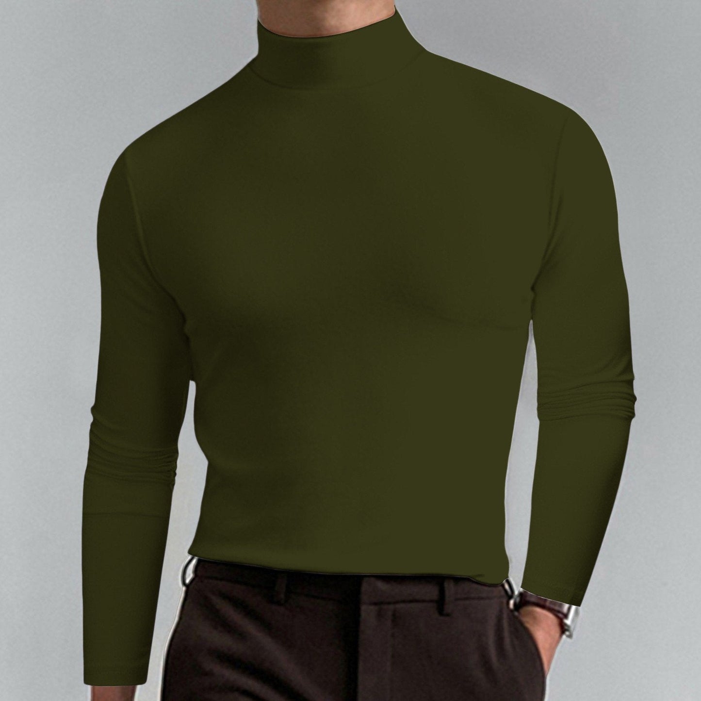 🔥 55% OFF! Ultimate Comfort Men's High Neck T-Shirt – Stretch, Breathable, Slim Fit for Gym & Daily Wear!