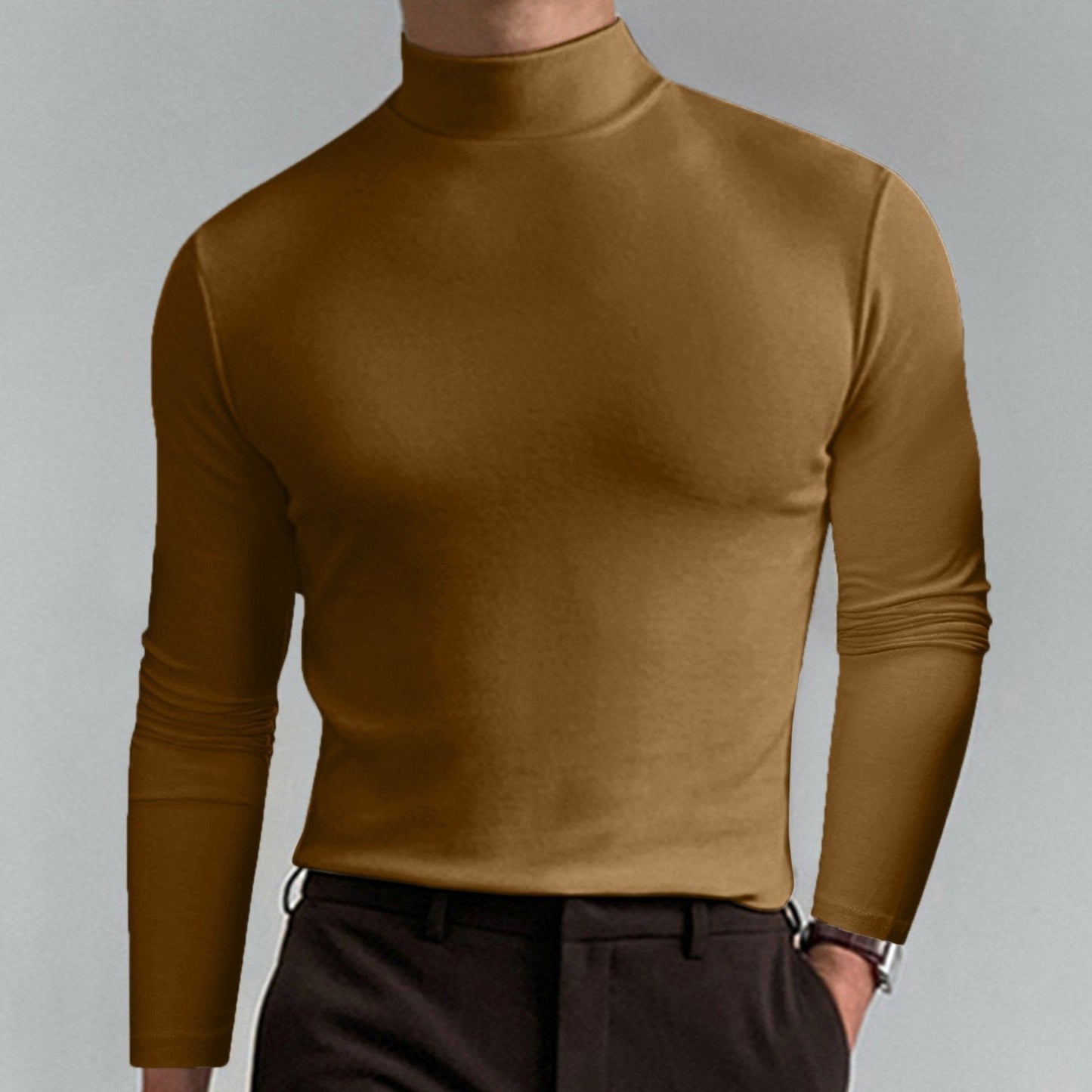 🔥 55% OFF! Ultimate Comfort Men's High Neck T-Shirt – Stretch, Breathable, Slim Fit for Gym & Daily Wear!