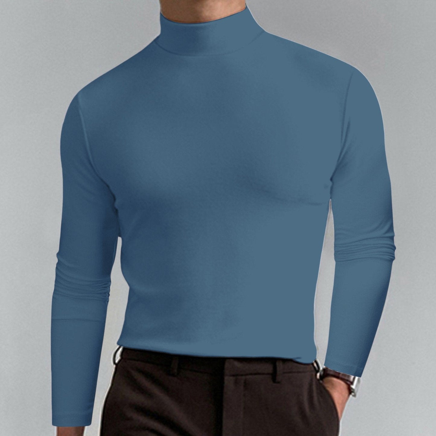 🔥 55% OFF! Ultimate Comfort Men's High Neck T-Shirt – Stretch, Breathable, Slim Fit for Gym & Daily Wear!
