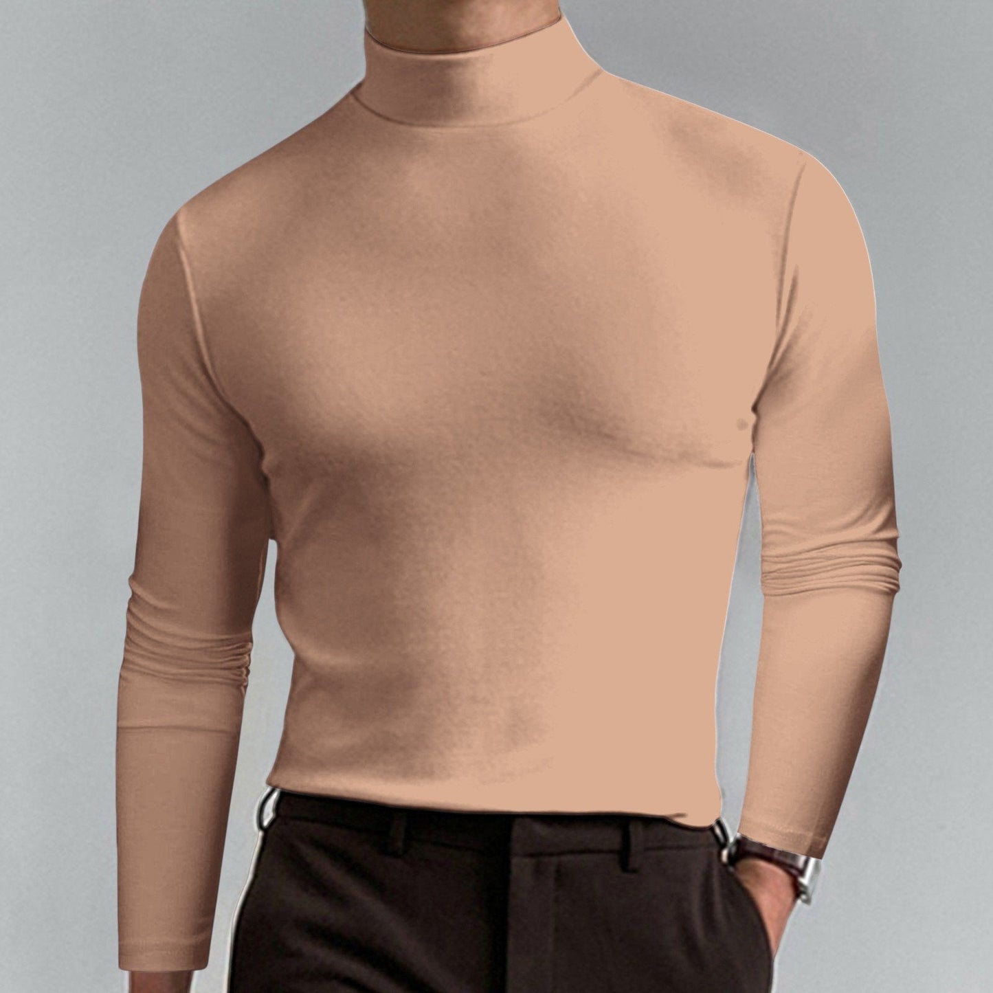 🔥 55% OFF! Ultimate Comfort Men's High Neck T-Shirt – Stretch, Breathable, Slim Fit for Gym & Daily Wear!