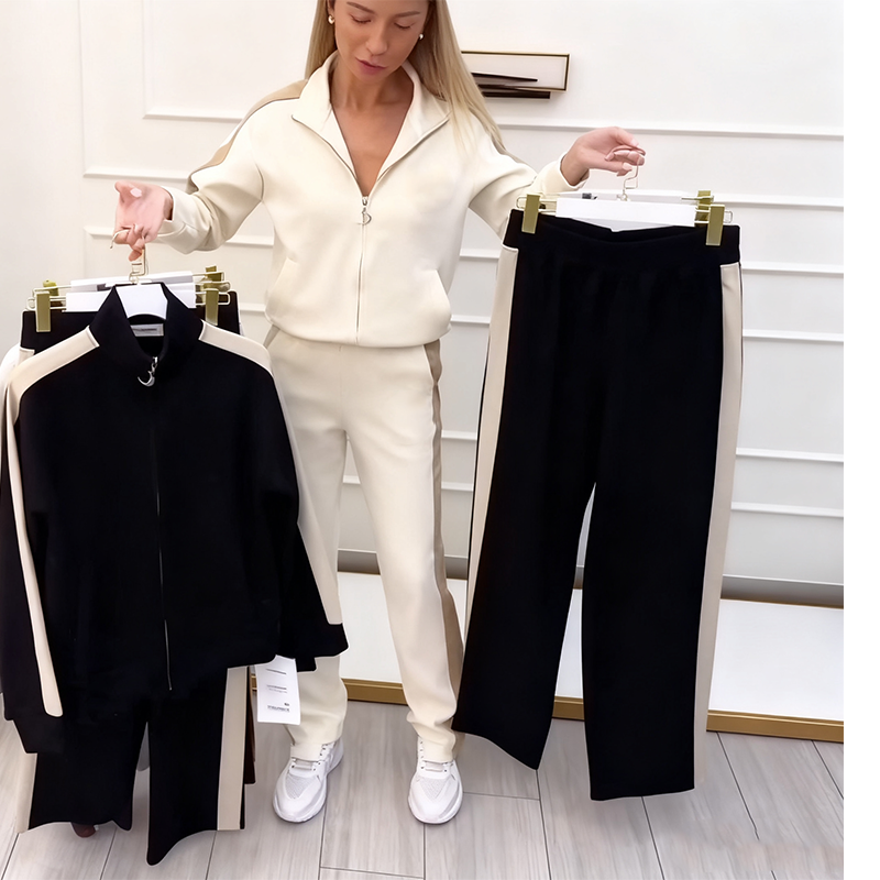 🔥 Limited Edition Moon Zipper Sports Set – Soft, Stylish & Figure-Flattering 2-Piece Outfit