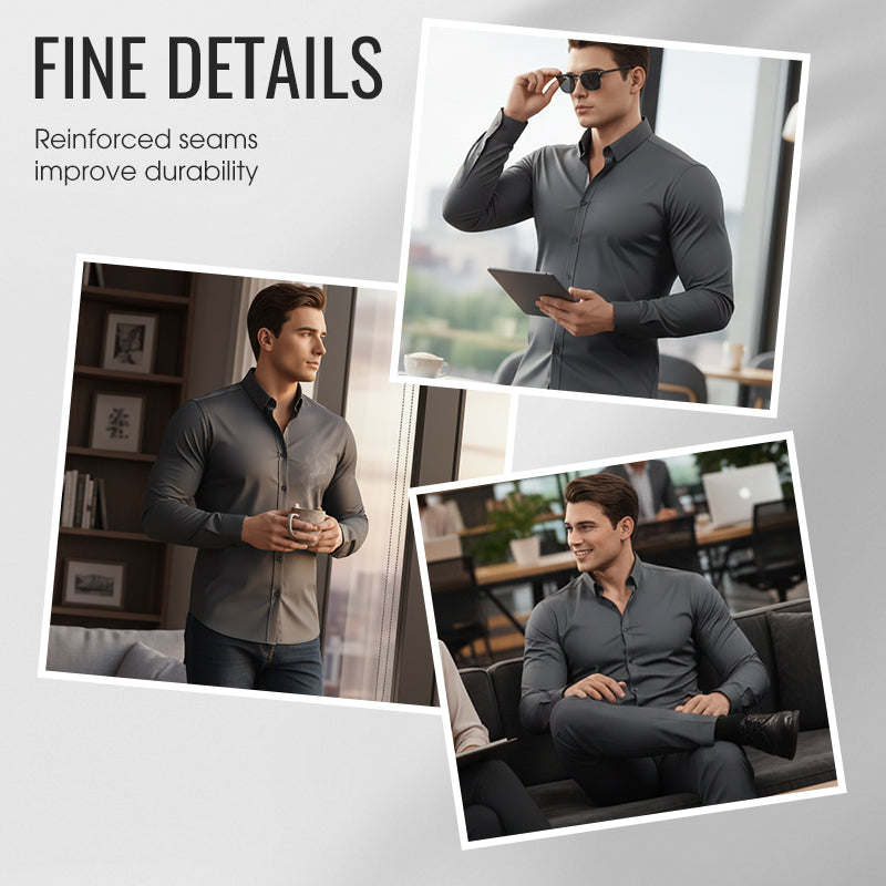 UrbanEdge Men's Button-Down Shirt – Modern Fit Meets Timeless Style 🖤