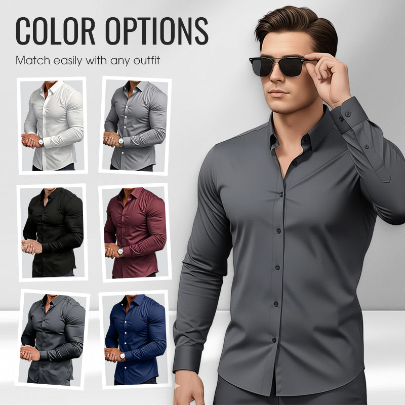 UrbanEdge Men's Button-Down Shirt – Modern Fit Meets Timeless Style 🖤