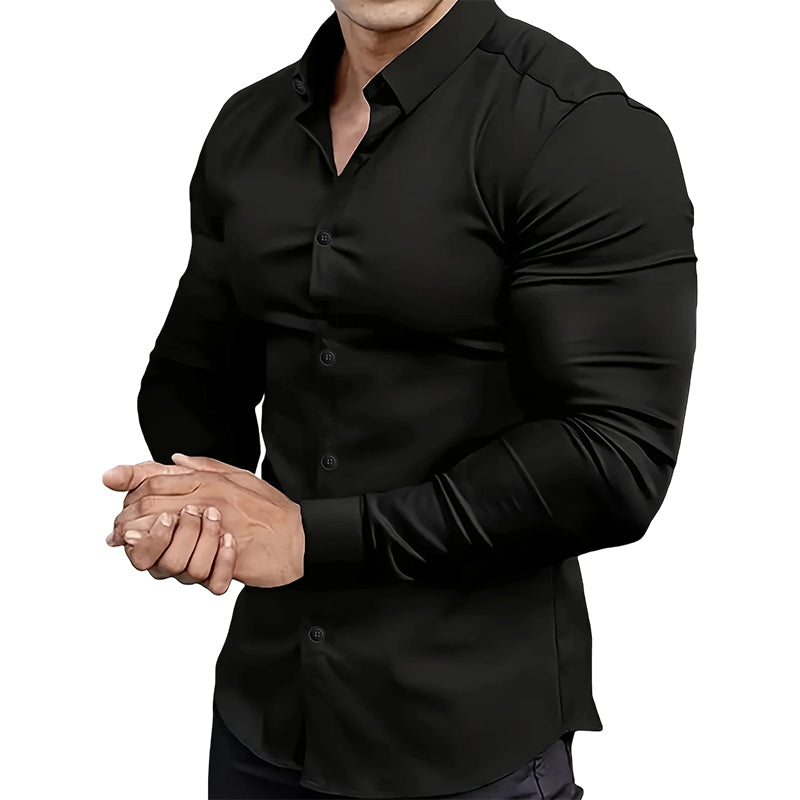 UrbanEdge Men's Button-Down Shirt – Modern Fit Meets Timeless Style 🖤