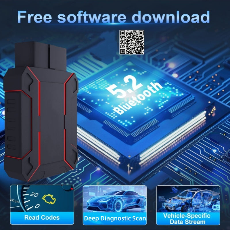 Bluetooth OBD2 Diagnostic Tool – Full System Check + No Subscription Fees 💰✅