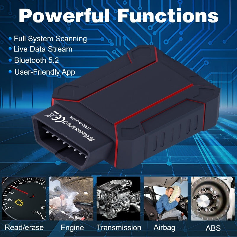 Bluetooth OBD2 Diagnostic Tool – Full System Check + No Subscription Fees 💰✅