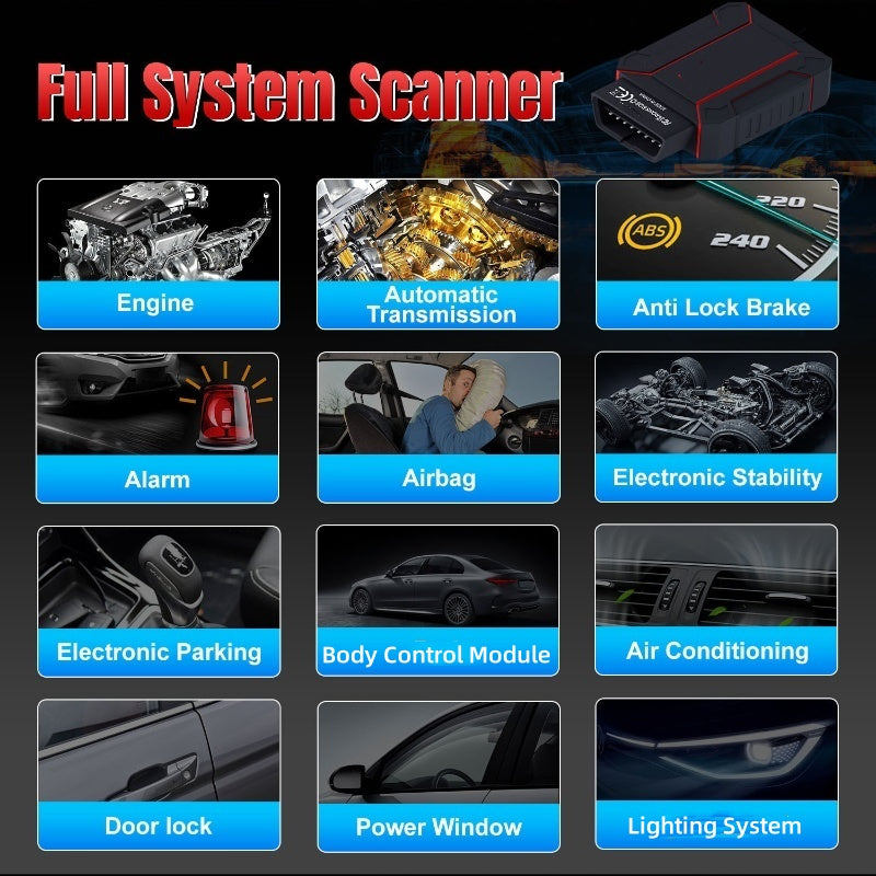 Bluetooth OBD2 Diagnostic Tool – Full System Check + No Subscription Fees 💰✅