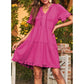 🔥🔥2026 Summer Hot Sale 49% OFF🌈Women's V Neck Ruffle Casual A-Line Flowy Swing Shift Dress