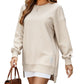 🔥2026 HOT SALE🔥 Long Sleeve Pullover Zipper Slit Casual Sweatshirt Dress