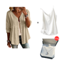👚Women's V-Neck Lace Trim Button-Down Blouse– Elegant Everyday Top✨