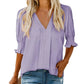 💥🌟 Elevate Your Style With Women's Elegant V-Neck Puff Sleeve Blouse✨