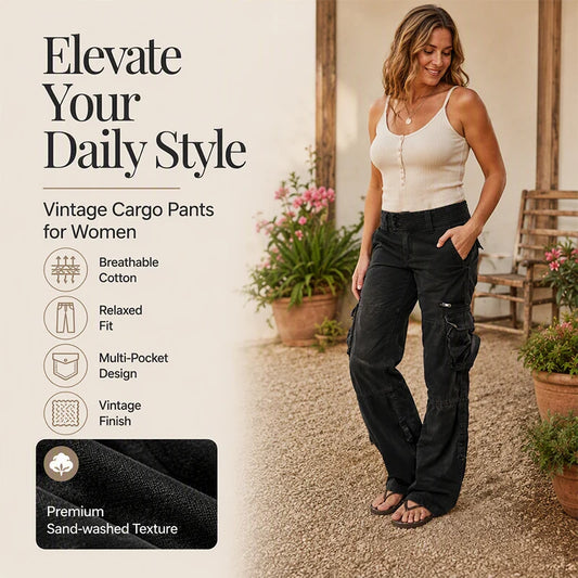 ⏰🍂Autumn Early Bird Sale-Women's Vintage Wide Leg Cargo Pants