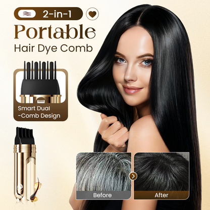 ✨ 2-in-1 Hair Dye Comb for Gray Hair |  Instant Root Touch-Up & Full Coverage 🎄🌟
