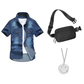 💙 Men's Casual Denim Short Sleeve Shirt – Classic Denim, Easy Everyday Style