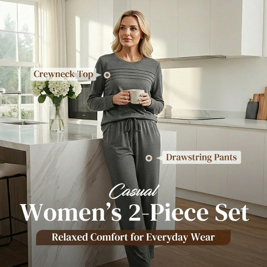 🎁2026 New Arrivals 50% OFF💥Women's Crew Neck Top & Drawstring Pants Set👚👖