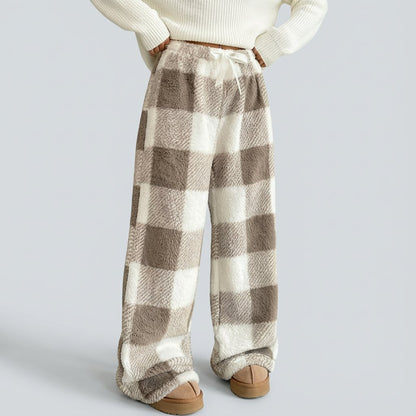 Vintage Plaid Elastic Straight Loose Thick Warm Casual Pants🚛Free Shiping