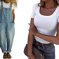 👖Women's Casual Baggy Denim Overalls with Pockets– Relaxed Style, All-Day Comfort✨