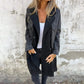 Mid-length trench coat with denim jeans seams