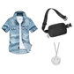 💙 Men's Casual Denim Short Sleeve Shirt – Classic Denim, Easy Everyday Style