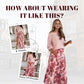 Crew Neck Top & Printed Belted Skirt Set