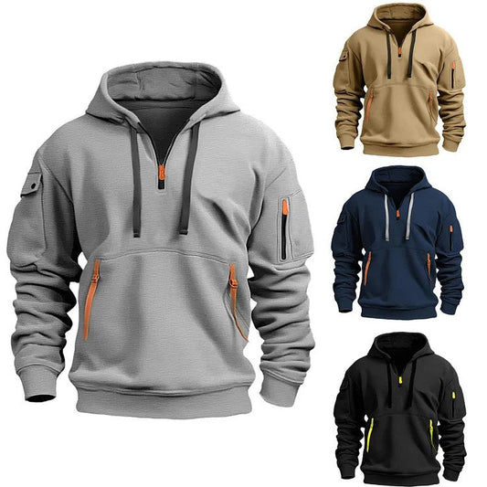 🧥Hoodies for Men with Half-Zip and Pockets – Cosy Comfort with Handy Pockets