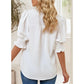 💥🌟 Elevate Your Style With Women's Elegant V-Neck Puff Sleeve Blouse✨