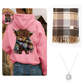 🐮 50% OFF!!🎁Cute Highland Cow Cozy Fleece-Lined Hooded Sweatshirt