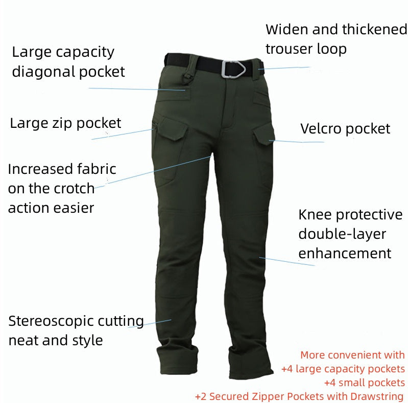 💪 Ultimate Men’s Winter Tactical Pants – Multi-Pocket, Waterproof, Warm & Built for Action!