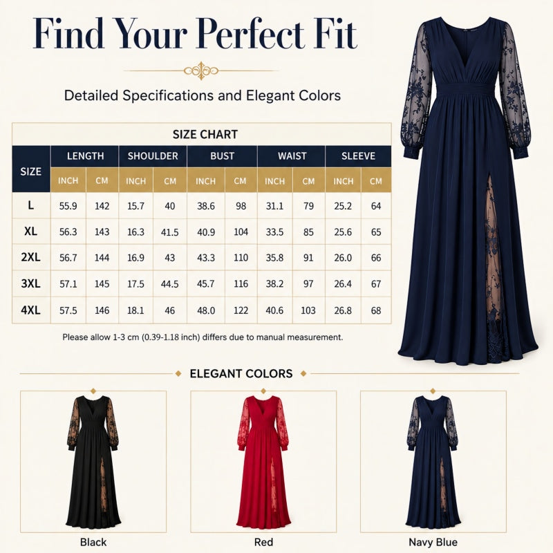 🌸 Women’s Elegant V Neck Lace Patchwork Maxi Dress – Elegant Feminine Style With Romantic Lace Details
