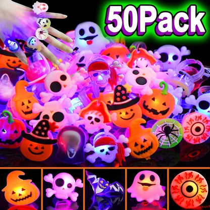 🔥🎃Spooky Season Hot Sale 50% OFF ‼️✨LED Light Halloween Glowing Ring 💍| Flashing Light‑Up Party Favor for Halloween Night👻