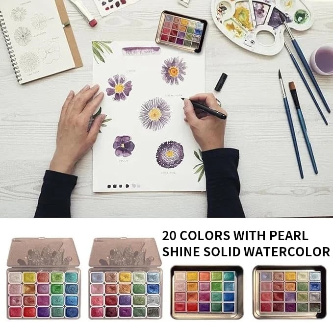 💥Black Friday Day 50% OFF🎅20 Colours Watercolor Painting Set🎨