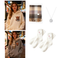 🐮 50% OFF!!🎁Cute Highland Cow Cozy Fleece-Lined Hooded Sweatshirt