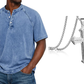 ✨Men's Casual Band Collar Short Sleeve Shirt - Comfortable, Breathable & Effortlessly Stylish