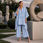 🌸Women's Loose V-Neck Striped 2-Piece Casual Set – Relaxed Oversized Fit & Effortless Style 🌿