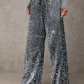 💖LAST DAY SALE 66% OFF🥰Women's Sequin Sparkle Wide Leg Pants with Elastic Waistband
