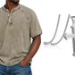 ✨Men's Casual Band Collar Short Sleeve Shirt - Comfortable, Breathable & Effortlessly Stylish